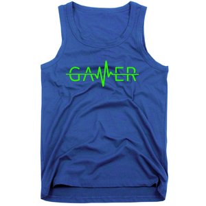 Gamer Heartbeat Video Games Gaming Nager Graphic Gift Tank Top