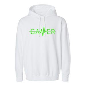 Gamer Heartbeat Video Games Gaming Nager Graphic Gift Garment-Dyed Fleece Hoodie