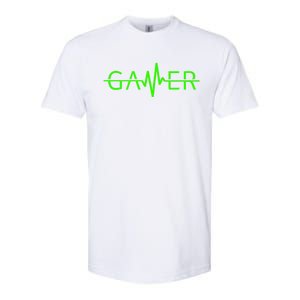 Gamer Heartbeat Video Games Gaming Nager Graphic Gift Softstyle CVC T-Shirt