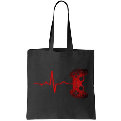 Gamer Heartbeat Video Games Gaming Tote Bag