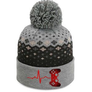 Gamer Heartbeat Video Games Gaming The Baniff Cuffed Pom Beanie