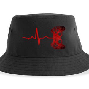 Gamer Heartbeat Video Games Gaming Sustainable Bucket Hat