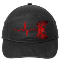 Gamer Heartbeat Video Games Gaming 7-Panel Snapback Hat