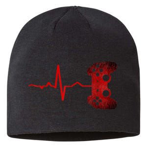 Gamer Heartbeat Video Games Gaming Sustainable Beanie