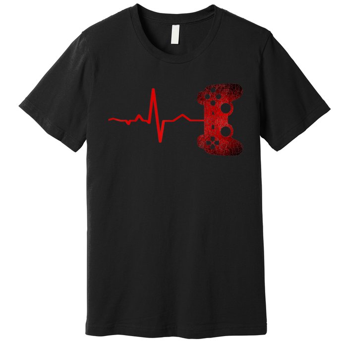 Gamer Heartbeat Video Games Gaming Premium T-Shirt