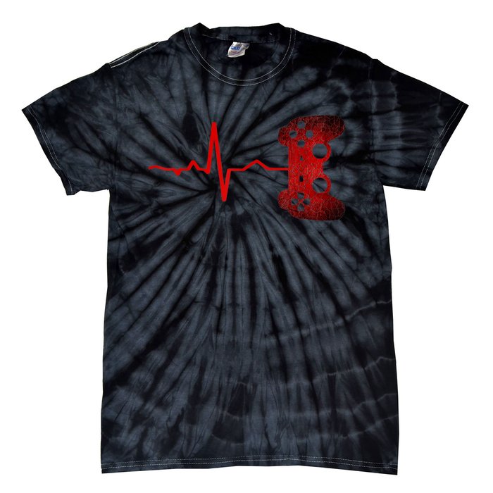 Gamer Heartbeat Video Games Gaming Tie-Dye T-Shirt