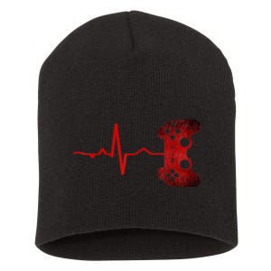 Gamer Heartbeat Video Games Gaming Short Acrylic Beanie