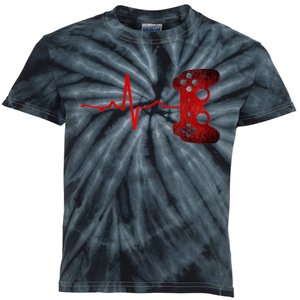 Gamer Heartbeat Video Games Gaming Kids Tie-Dye T-Shirt