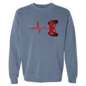 Gamer Heartbeat Video Games Gaming Garment-Dyed Sweatshirt