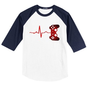 Gamer Heartbeat Video Games Gaming Baseball Sleeve Shirt