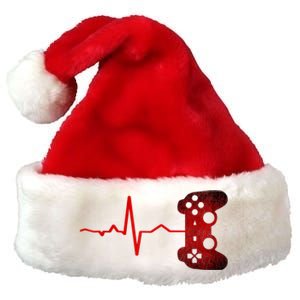 Gamer Heartbeat Video Games Gaming Premium Christmas Santa Hat