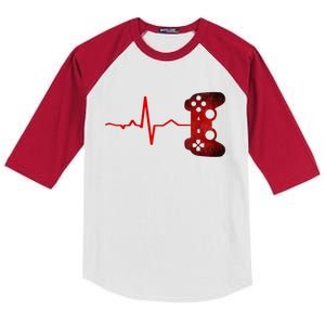 Gamer Heartbeat Video Games Gaming Kids Colorblock Raglan Jersey