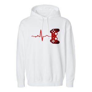 Gamer Heartbeat Video Games Gaming Garment-Dyed Fleece Hoodie