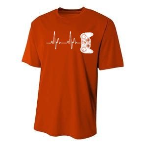 Gamer Heartbeat Video Game Lover Gift Performance Sprint T-Shirt