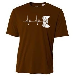 Gamer Heartbeat Video Game Lover Gift Cooling Performance Crew T-Shirt