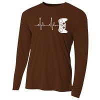 Gamer Heartbeat Video Game Lover Gift Cooling Performance Long Sleeve Crew