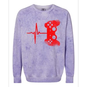 Gamer Heartbeat Video Games Gaming Gift Colorblast Crewneck Sweatshirt