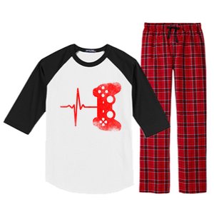 Gamer Heartbeat Video Games Gaming Gift Raglan Sleeve Pajama Set