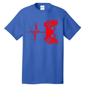 Gamer Heartbeat Video Games Gaming Gift Tall T-Shirt