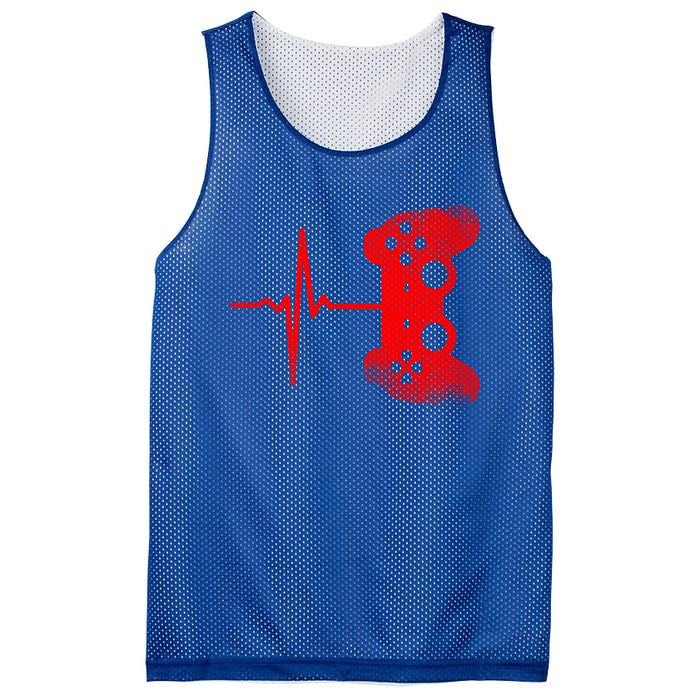 Gamer Heartbeat Video Games Gaming Gift Mesh Reversible Basketball Jersey Tank