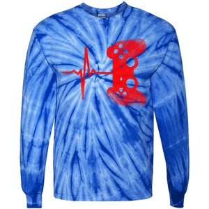 Gamer Heartbeat Video Games Gaming Gift Tie-Dye Long Sleeve Shirt