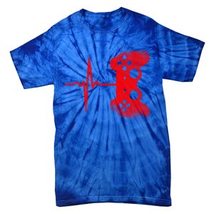 Gamer Heartbeat Video Games Gaming Gift Tie-Dye T-Shirt