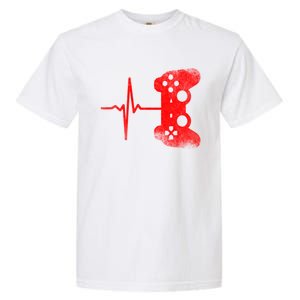 Gamer Heartbeat Video Games Gaming Gift Garment-Dyed Heavyweight T-Shirt