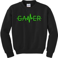 Gamer Heartbeat Video Games Gaming Graphic Kids Sweatshirt