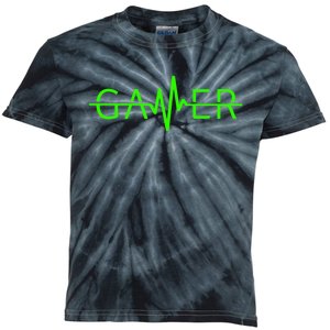 Gamer Heartbeat Video Games Gaming Graphic Kids Tie-Dye T-Shirt