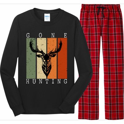 Gone Hunting Vintage Deer Hunting Lover Hunter And Gift Long Sleeve Pajama Set