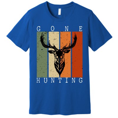 Gone Hunting Vintage Deer Hunting Lover Hunter And Gift Premium T-Shirt