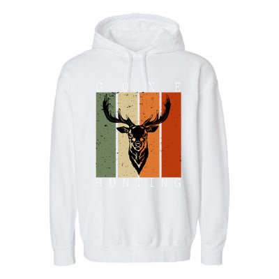 Gone Hunting Vintage Deer Hunting Lover Hunter And Gift Garment-Dyed Fleece Hoodie