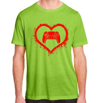 Gamer Heart Valentines Day Video Games Adult ChromaSoft Performance T-Shirt