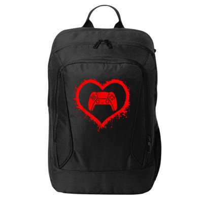 Gamer Heart Valentines Day Video Games City Backpack