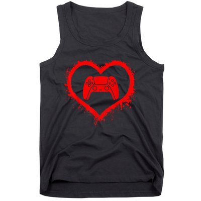 Gamer Heart Valentines Day Video Games Tank Top