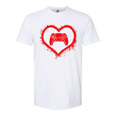 Gamer Heart Valentines Day Video Games Softstyle CVC T-Shirt