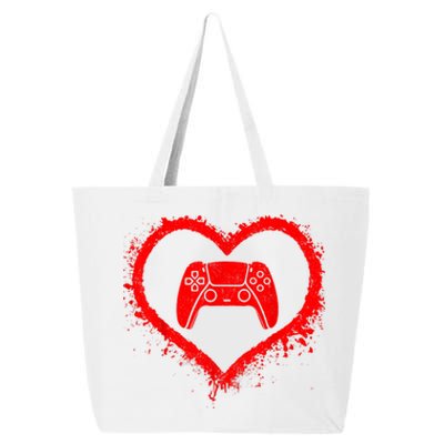 Gamer Heart Valentines Day Video Games 25L Jumbo Tote