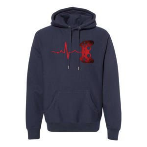 Gamer Heartbeat Video Games Gaming Teens Premium Hoodie