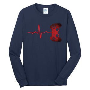 Gamer Heartbeat Video Games Gaming Teens Tall Long Sleeve T-Shirt