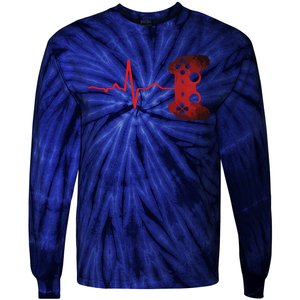 Gamer Heartbeat Video Games Gaming Teens Tie-Dye Long Sleeve Shirt