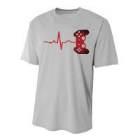 Gamer Heartbeat Video Games Gaming Teens Performance Sprint T-Shirt