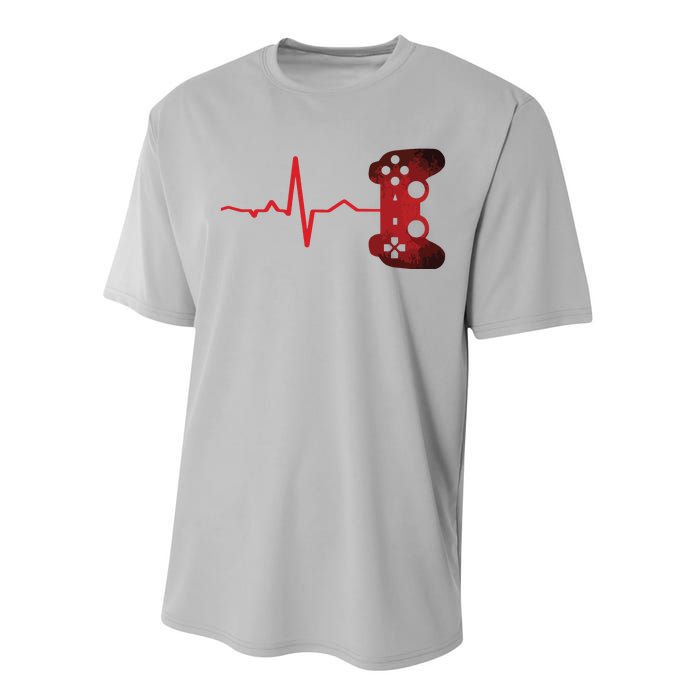 Gamer Heartbeat Video Games Gaming Teens Performance Sprint T-Shirt