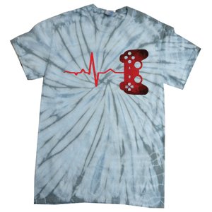 Gamer Heartbeat Video Games Gaming Teens Tie-Dye T-Shirt