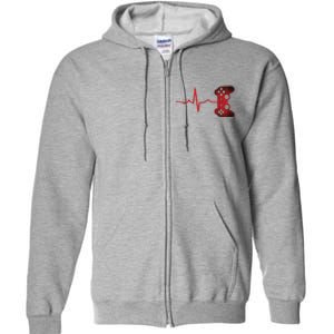 Gamer Heartbeat Video Games Gaming Teens Full Zip Hoodie