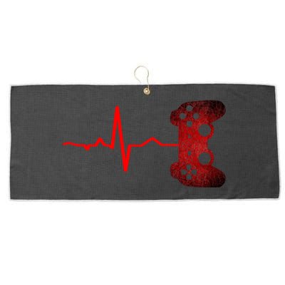 Gamer Heartbeat Video Games Gaming Ns Gift Large Microfiber Waffle Golf Towel