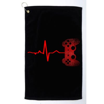 Gamer Heartbeat Video Games Gaming Ns Gift Platinum Collection Golf Towel