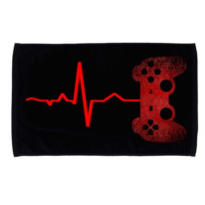 Gamer Heartbeat Video Games Gaming Ns Gift Microfiber Hand Towel