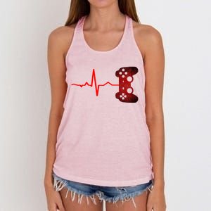 Gamer Heartbeat Video Games Gaming Ns Gift Women's Knotted Racerback Tank