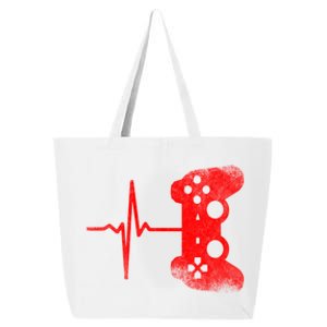 Gamer Heartbeat Video Games Gaming Ns Gift 25L Jumbo Tote