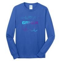 Gamer Heartbeat Video Games Controller Gaming Gift Tall Long Sleeve T-Shirt